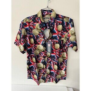 RSVLTS GO FOR GOLD BUTTON DOWN SHIRT SMALL NWT